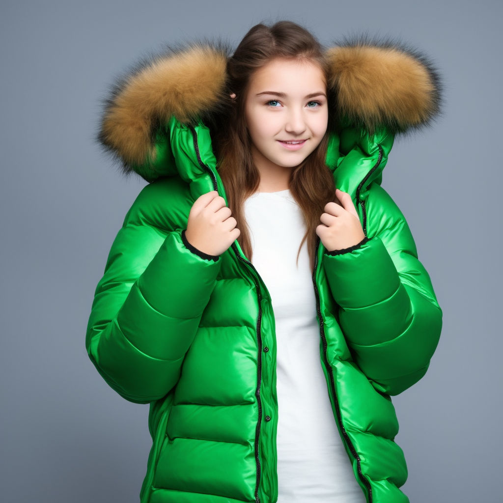 wearing a metallic inflatable oversized bubble puffer jacket designed green  by yeezy and balenciaga)) - Playground