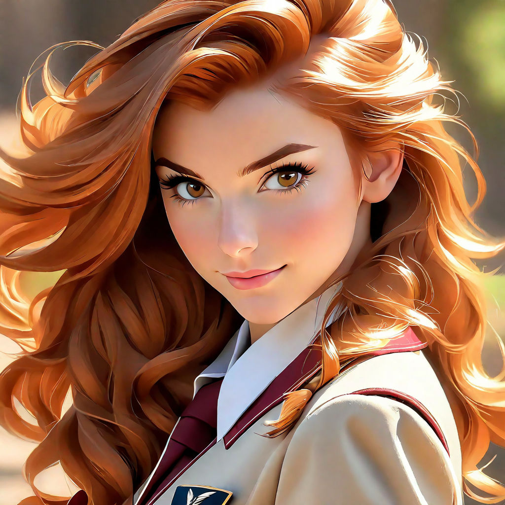 cute anime ginger girl with many lights in background, AI Generated  23141614 Stock Photo at Vecteezy