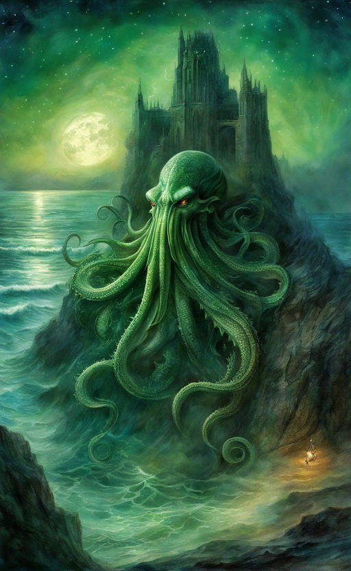 Premium Photo  Beautiful detailed illustration of mythical lovecraft  universe creature cthulhu in foggy environment digital concept art sea  monster with tentacles 3d illustration