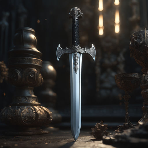 ArtStation - Crossed sharp swords concept with ribbon in vintage