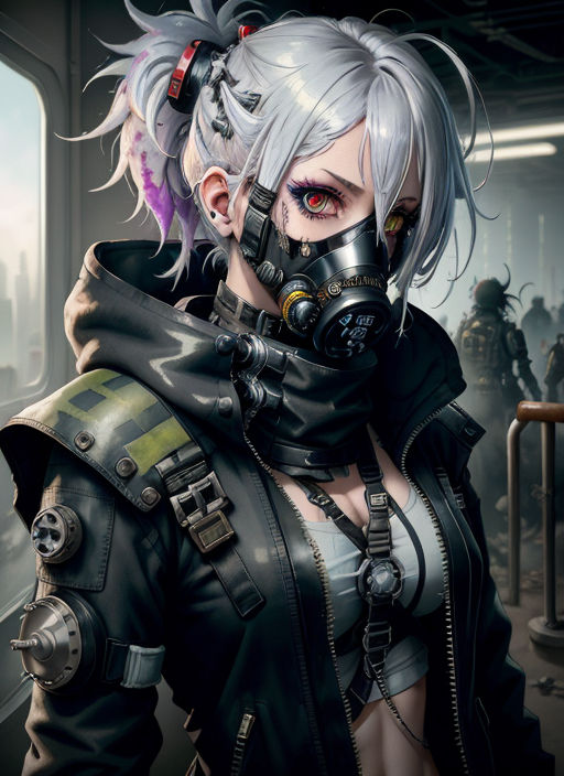 439000 4K, post apocalypse, dress, anime, Asteroid (artist), gray hair,  anime girls, long hair, red eyes - Rare Gallery HD Wallpapers