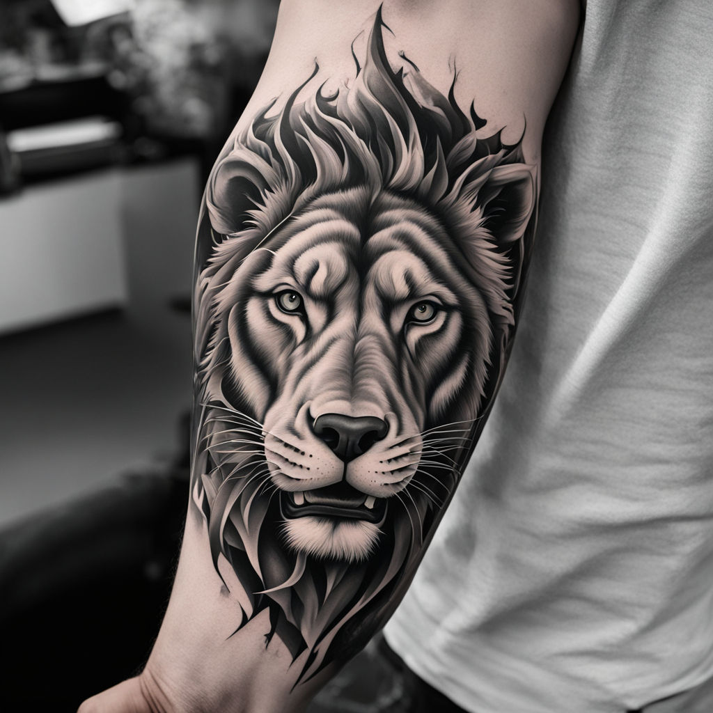 Sunflower and Lion Tattoo Forearm | TikTok