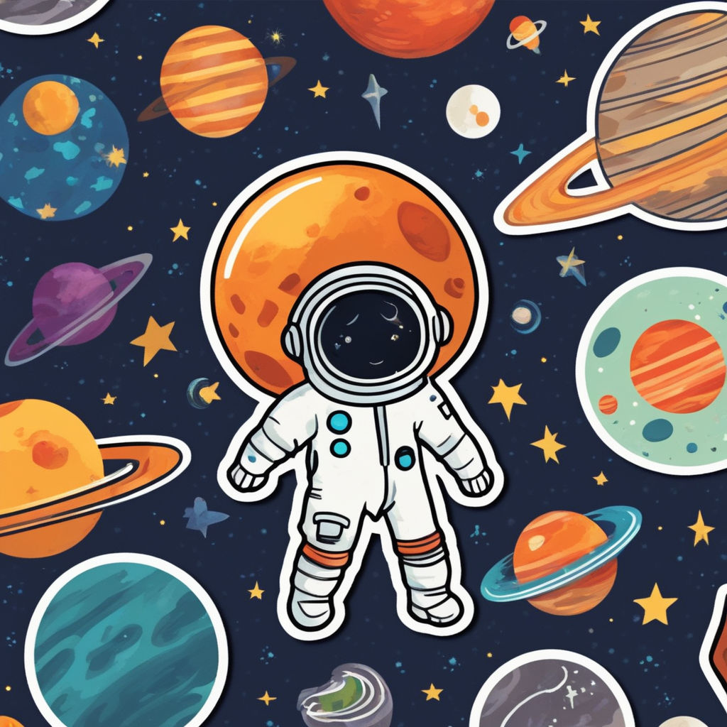 Astronaute espace thé tasse Aesthetic Space' Autocollant
