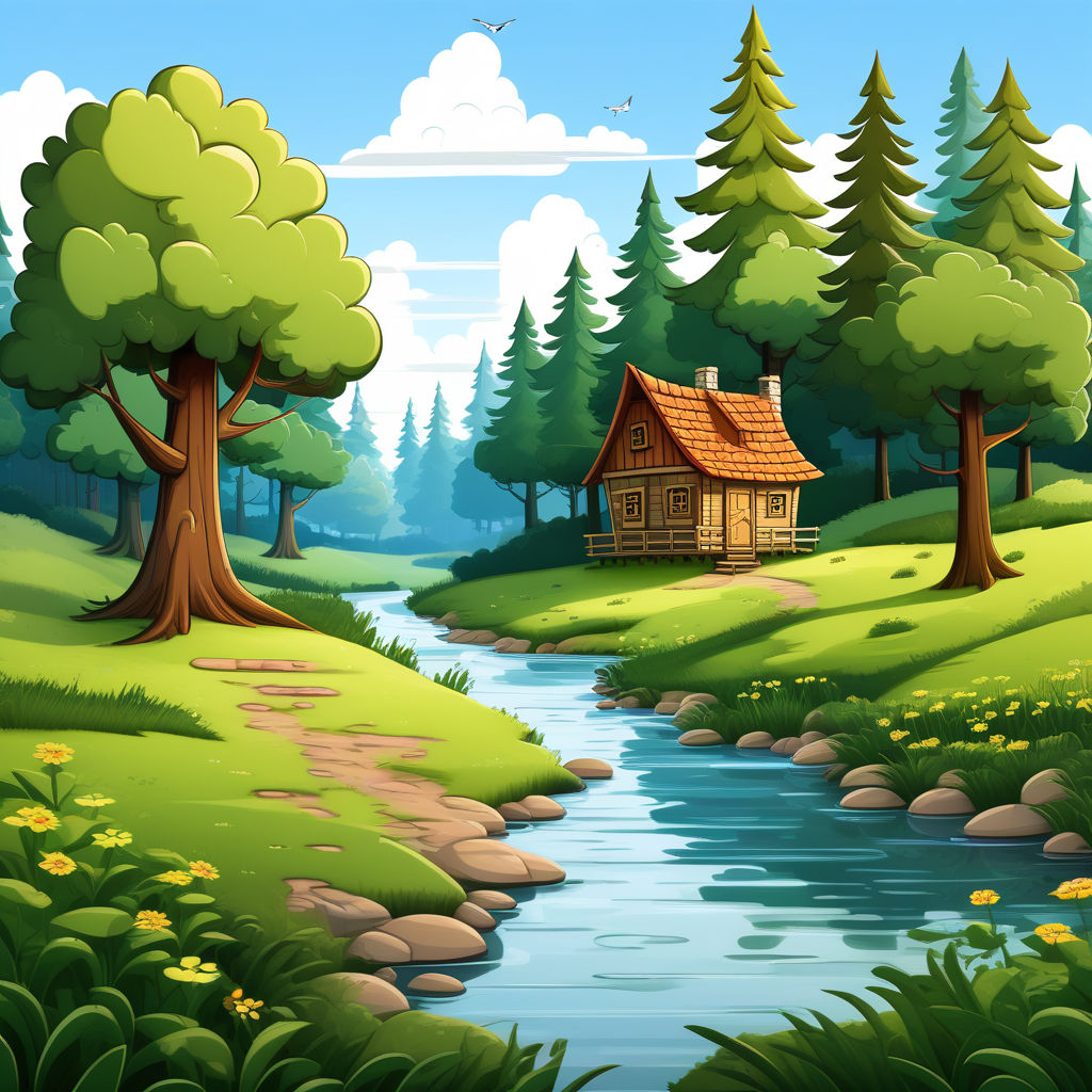 Premium Vector | Forest scene with wild animals