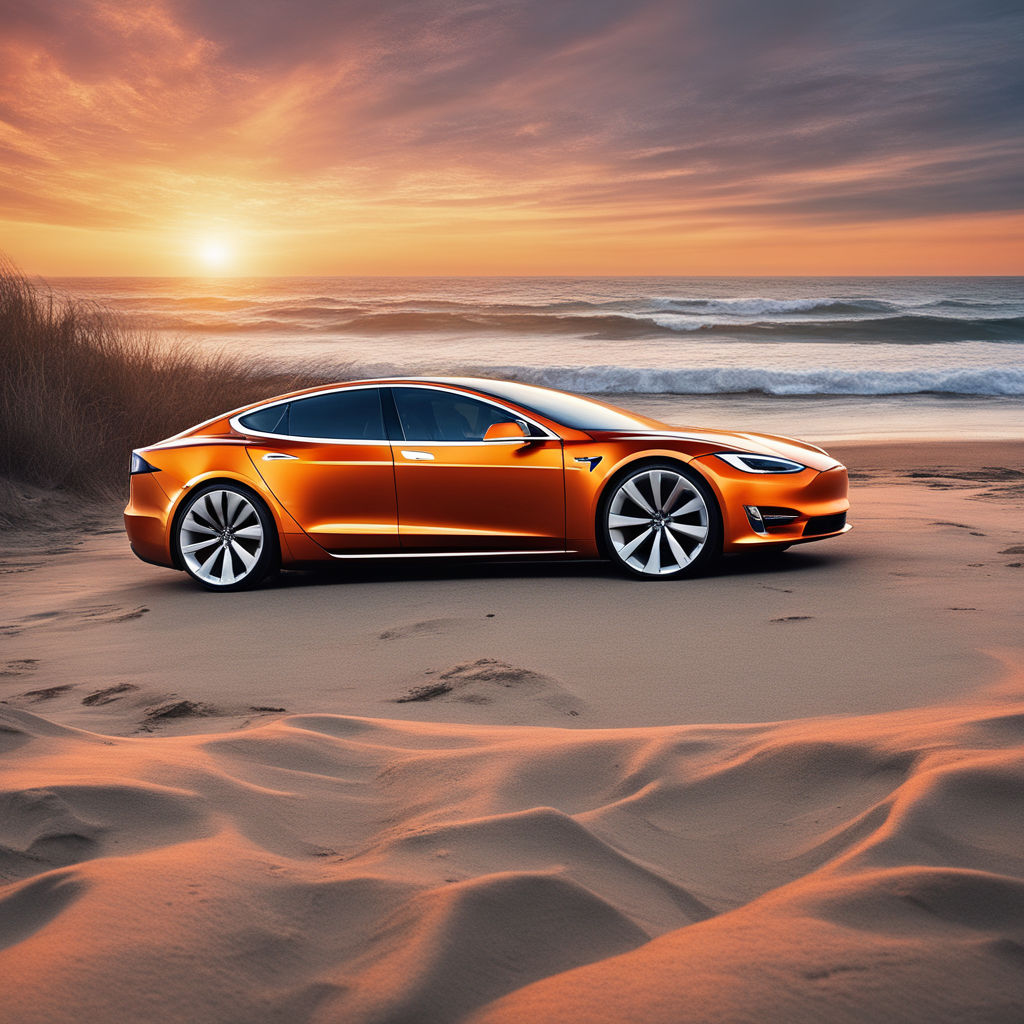 tesla model s wallpaper sunset