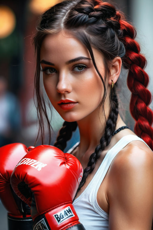 Pretty Strong Woman Is Demonstrating Her Kick Boxer Pose While Posing For  Photographer. Stock Photo, Picture and Royalty Free Image. Image 129557213.