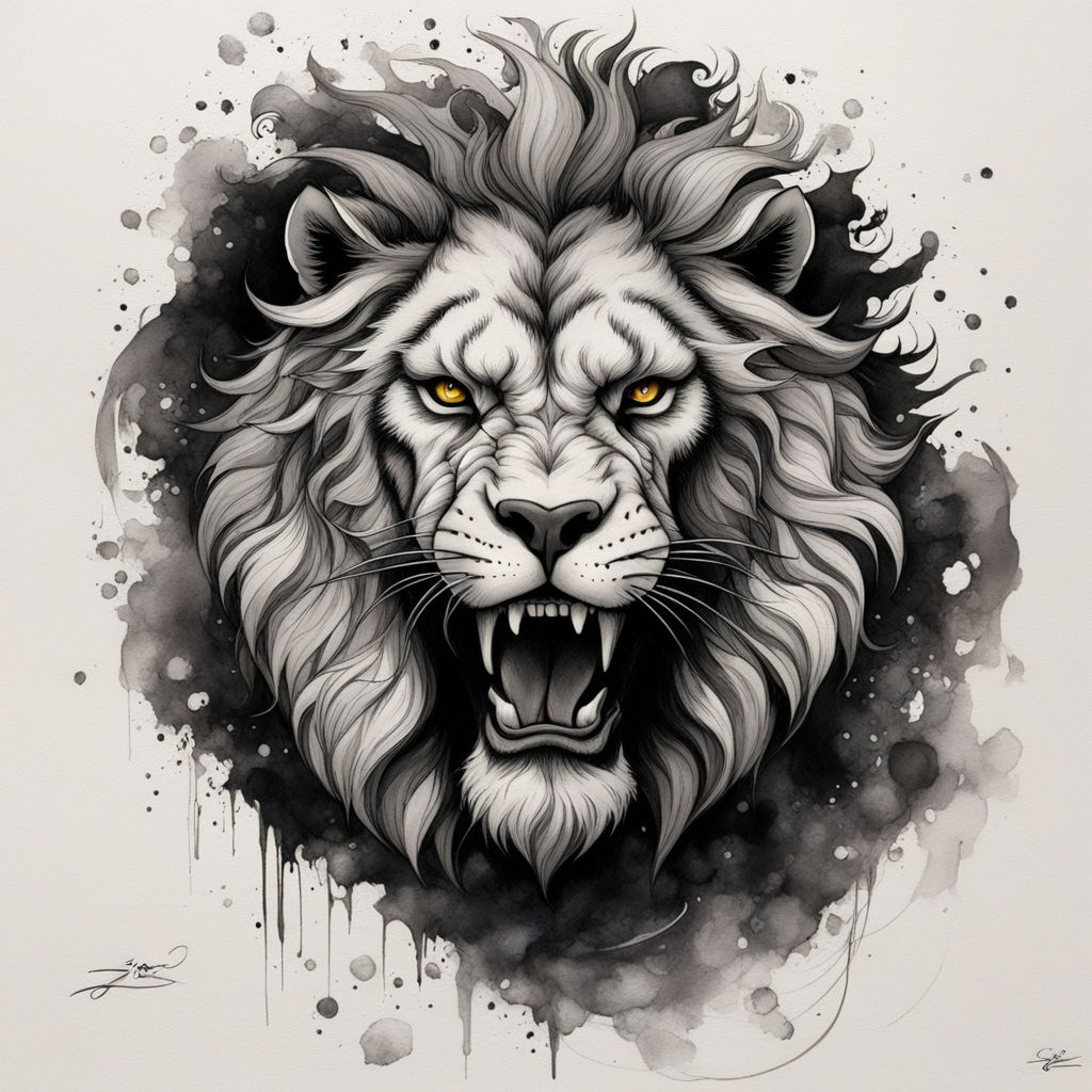 Head Angry, Roar Lion. Tattoo King Lion. Crown King Stock Vector -  Illustration of africa, predator: 182130834