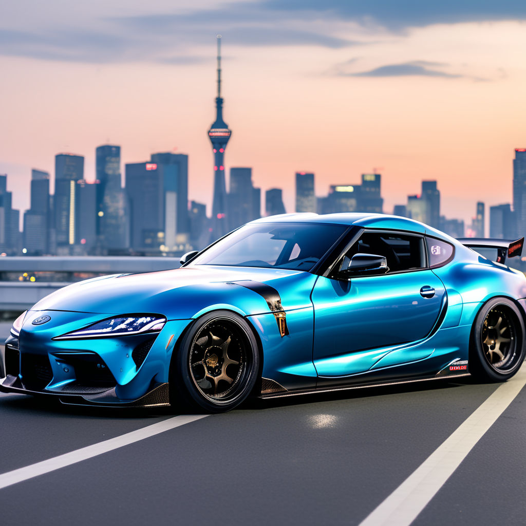 Toyota supra mk4. driving on the Rainbow Bridge in Tokyo Japan - Playground