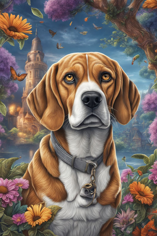 Starry Night Beagle Dog - 5D Diamond Painting 