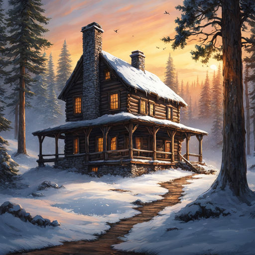 Dreamcore-like picture: a quaint house nestled in an expansive