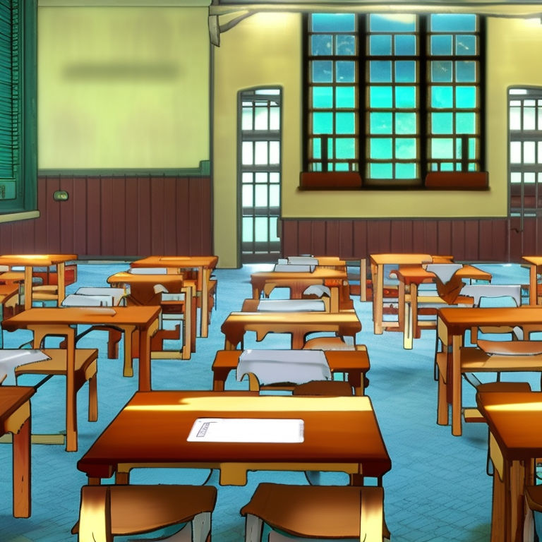 High school classroom in the daytime Anime background 2D illustration  Stock Illustration  Adobe Stock