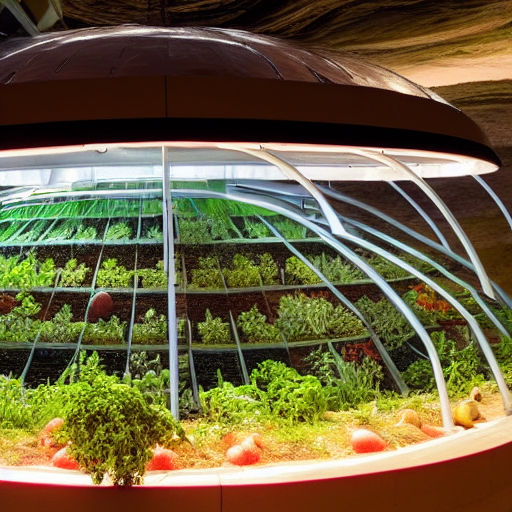 The farming dome design seamlessly blends with the Martian