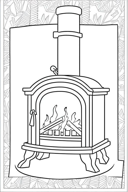 fire log coloring page