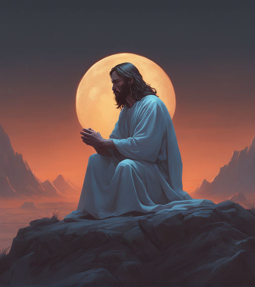 jesus praying on the mountain wallpaper