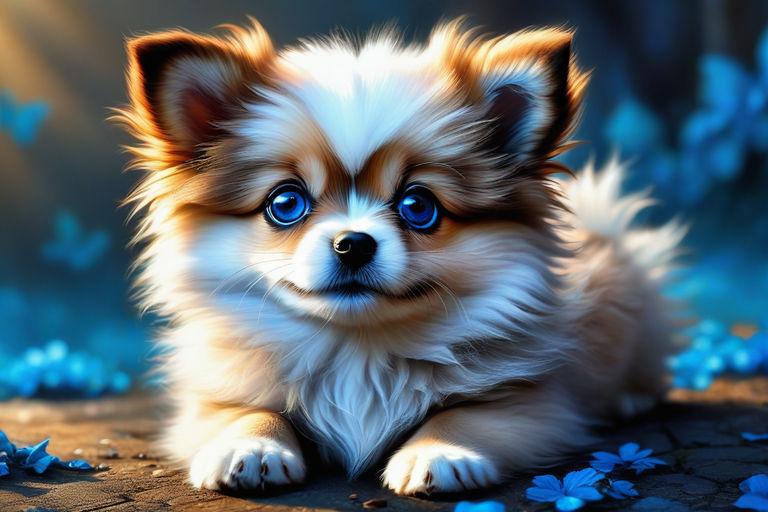 Pixar pomeranian puppy character design on Craiyon