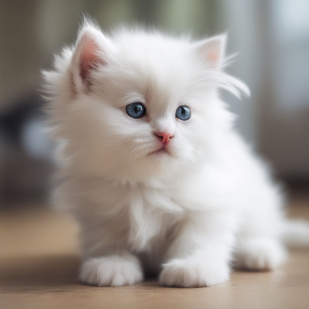 white baby cats with blue eyes