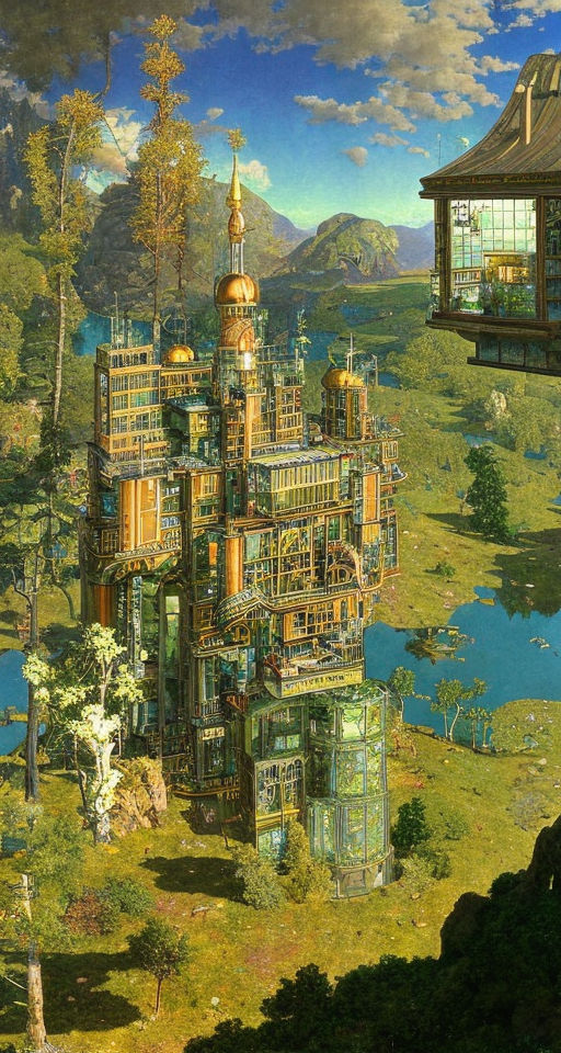 Solarpunk- Welcome to the club  Fantasy landscape, City painting