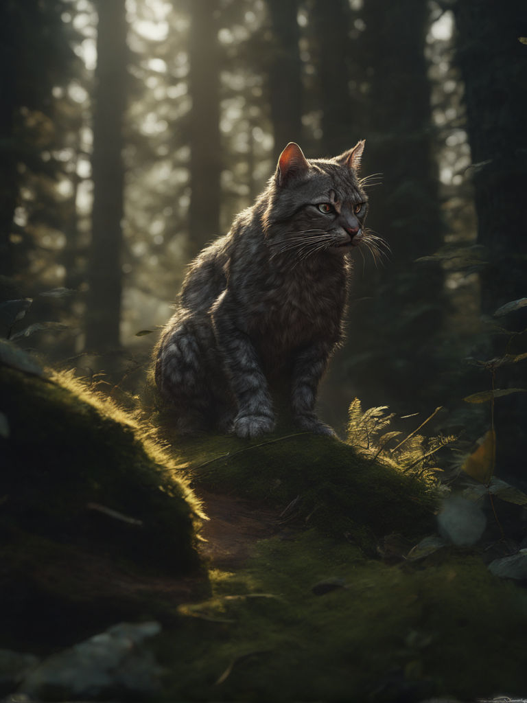 ArtStation - Cats and the forest