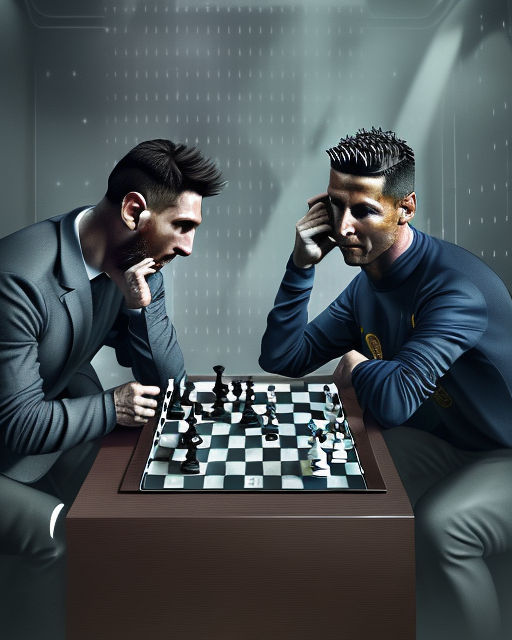 Messi and ronaldo playing chess - Playground