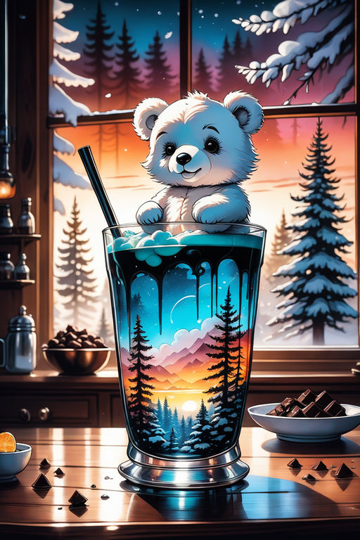 Double Exposure Bear Pint Glasses