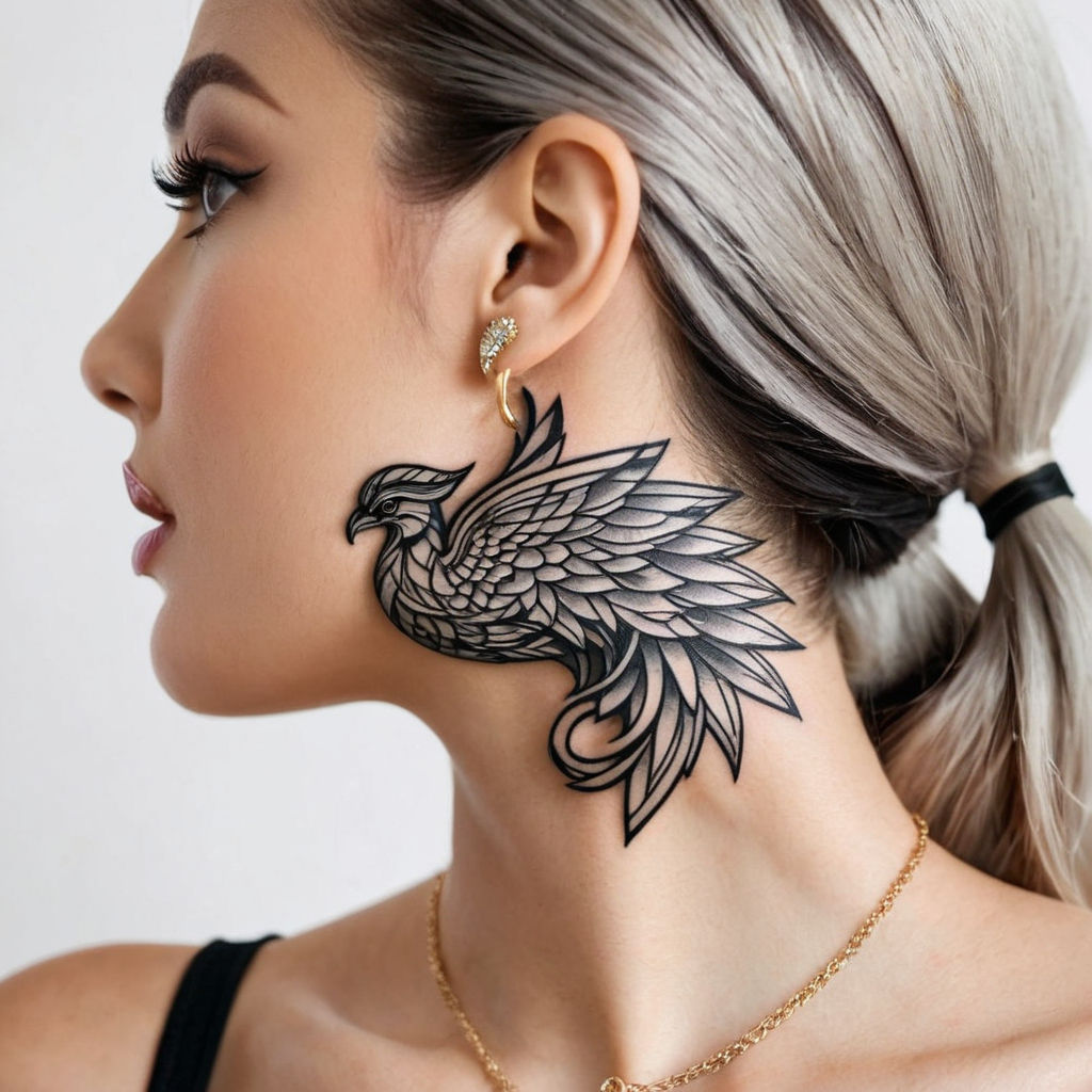 Phoenix Tattoo on Neck | TikTok
