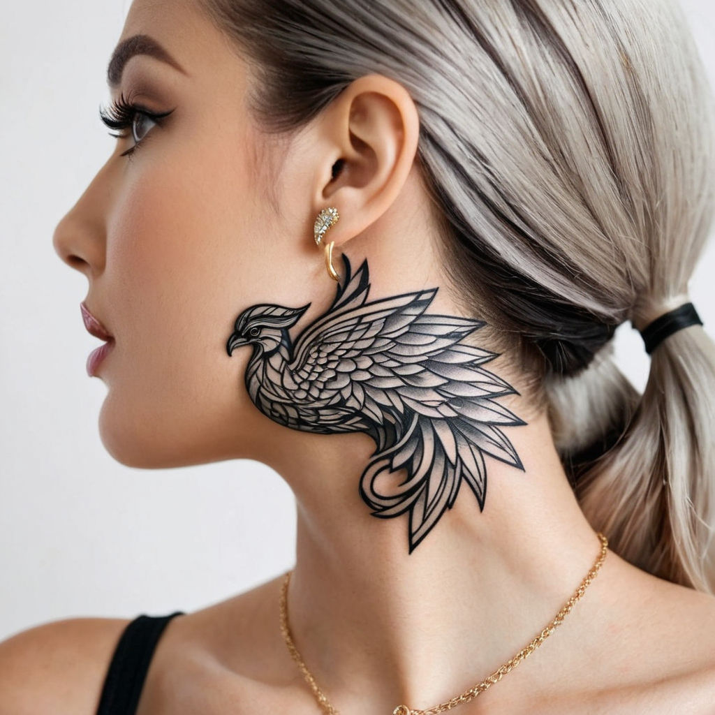 Colored Phoenix Tattoo Sticker Afraid Friction Waterproof - Temu