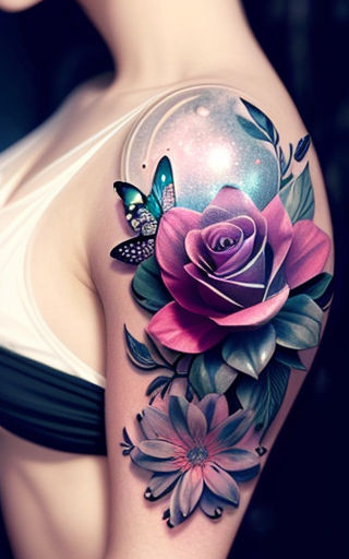 hyper realistic tattoo flower