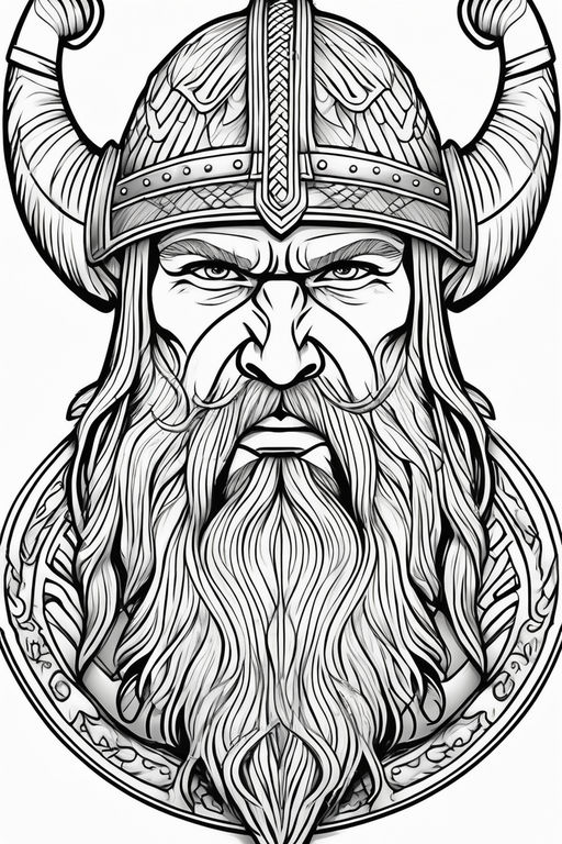 viking warrior head drawing