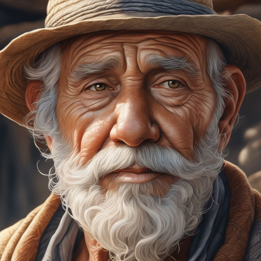 realistic old man drawing