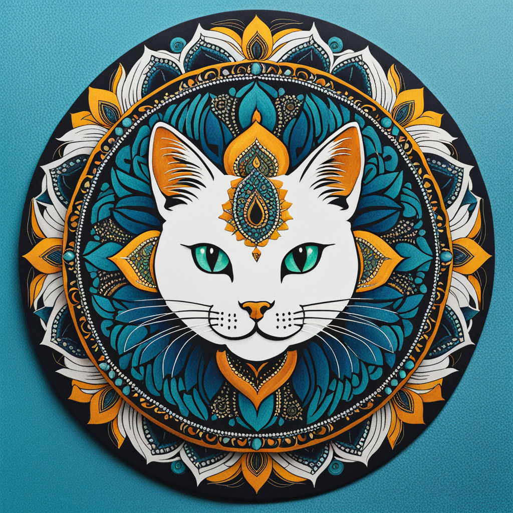 Cat Mandala Art - GalleryHaven - Digital Art, Animals, Birds, & Fish, Cats  & Kittens, Other Cats & Kittens - ArtPal