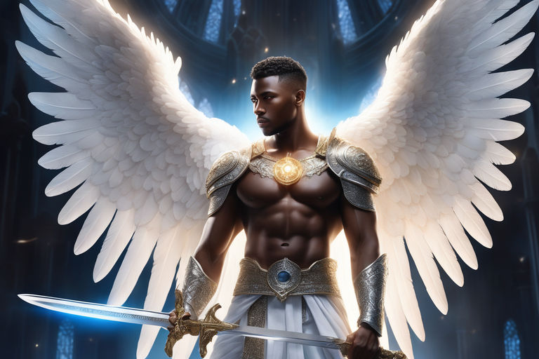 black male angels with wings