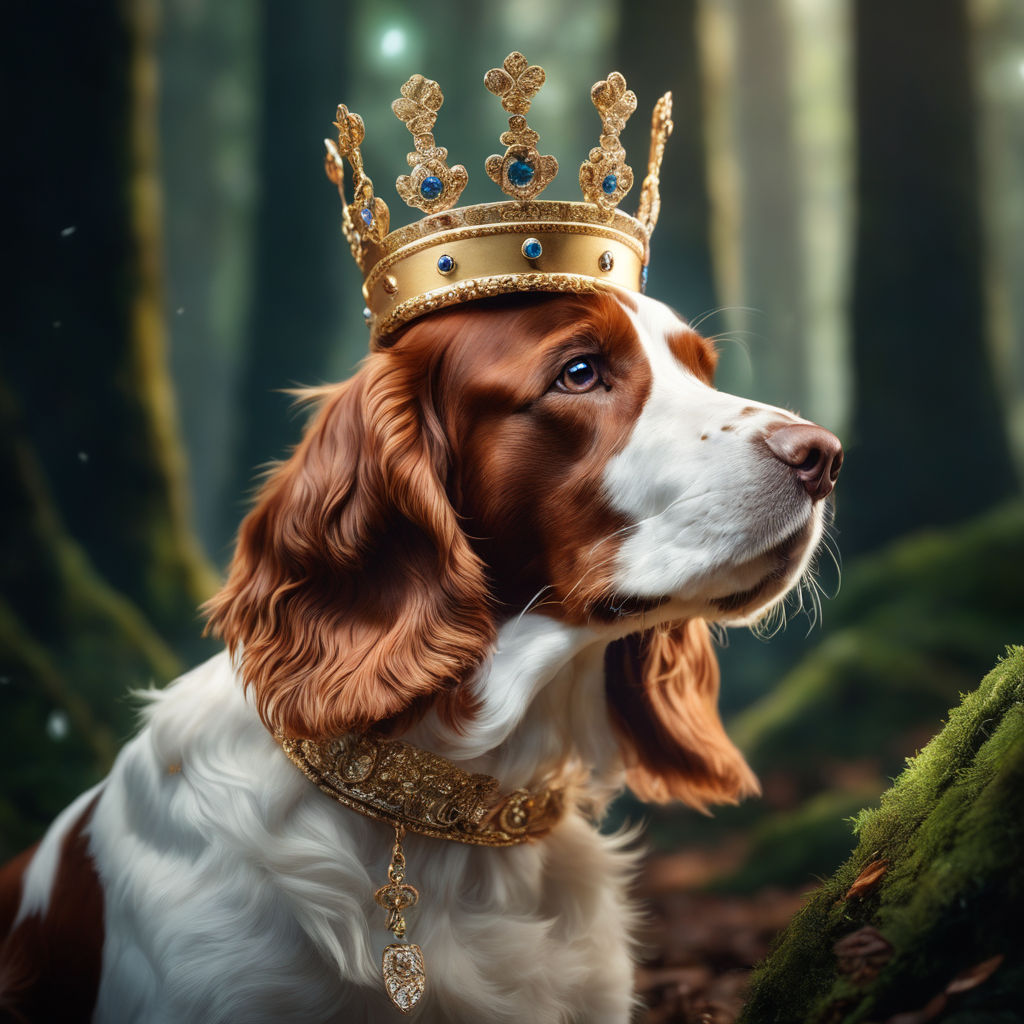 English Springer Spaniel Dog King Queen Wearing Crown - English Springer  Spaniel - Kids T-Shirt