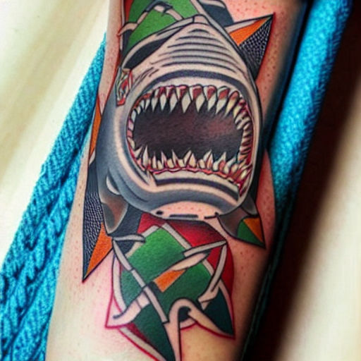 Premium Vector  Traditional shark tattoo flash