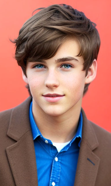 cute boy with light brown hair and blue eyes