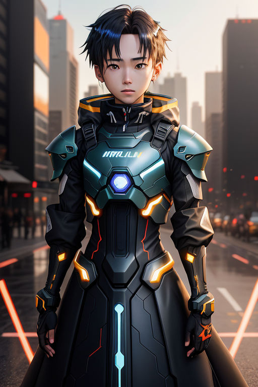 Anime Cyborg Girl Walking in City at Night | Futuristic Art | AI Art  Generator | Easy-Peasy.AI