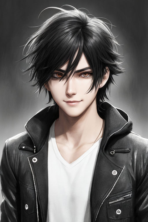 scary anime guy with black hair