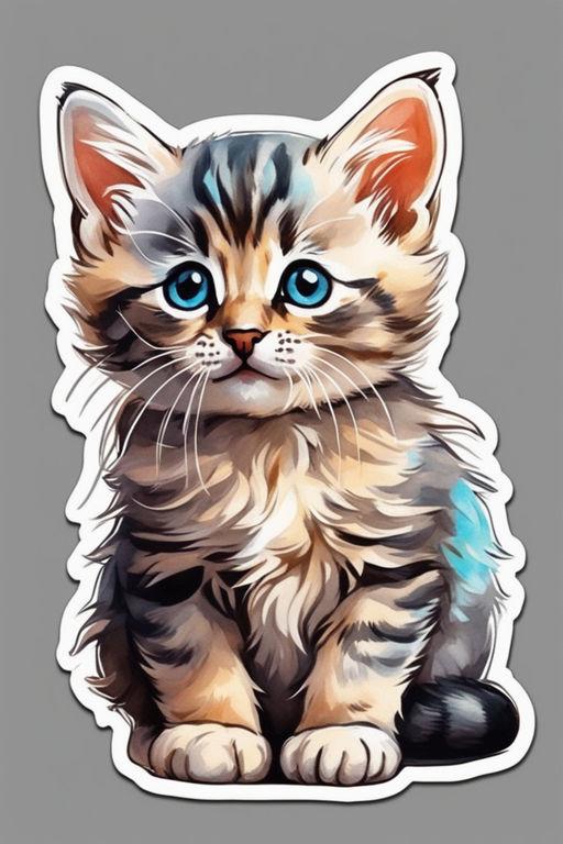 Angry cute cat' Sticker