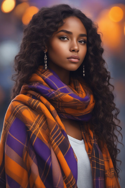 Beautiful black woman with a multicolored scarf on - Playground