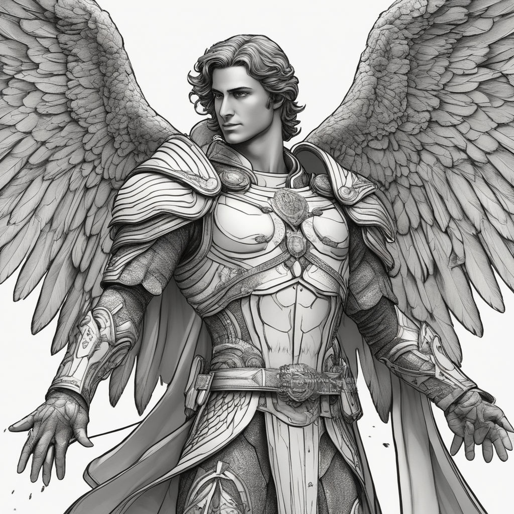 realistic guardian angel drawing