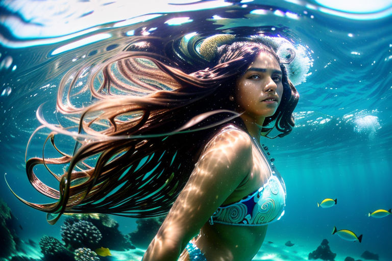 female swimsuit underwater camera