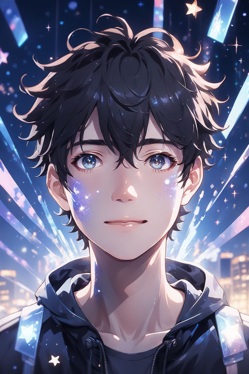 anime boy, short hair, anime style, hyperdetailed, h