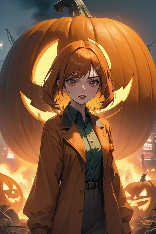 Halloween Pumpkin Girl Anime Cartoon, Halloween, Pumpkin, Girl PNG  Transparent Image and Clipart for Free Download