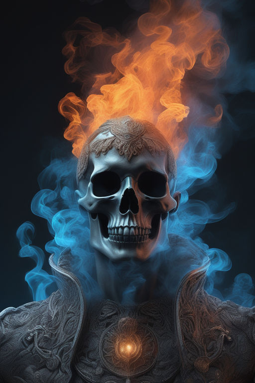 how to draw a realistic skull on fire