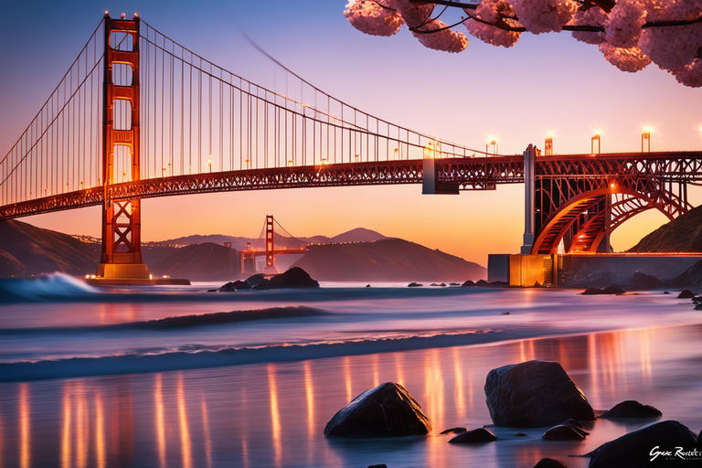 Sunset on Golden Gate Bridge – Thomas Kinkade Studios