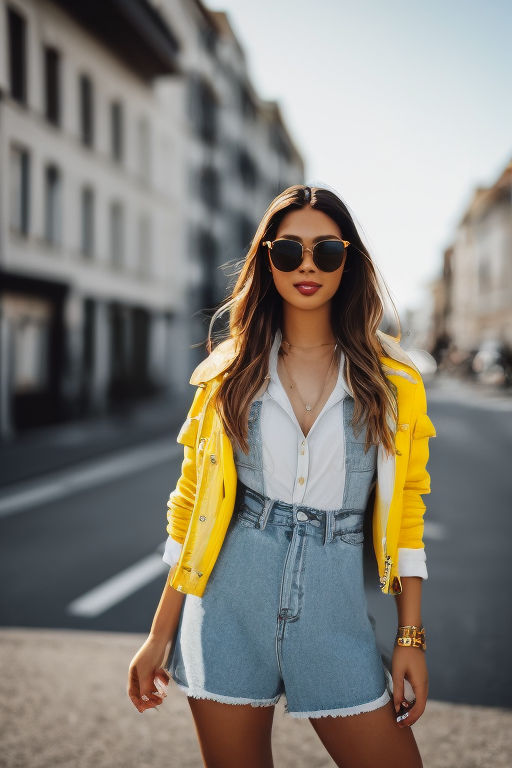 Blue Jean Jacket Yellow Dress Bag Stock Photo 1492680635 | Shutterstock