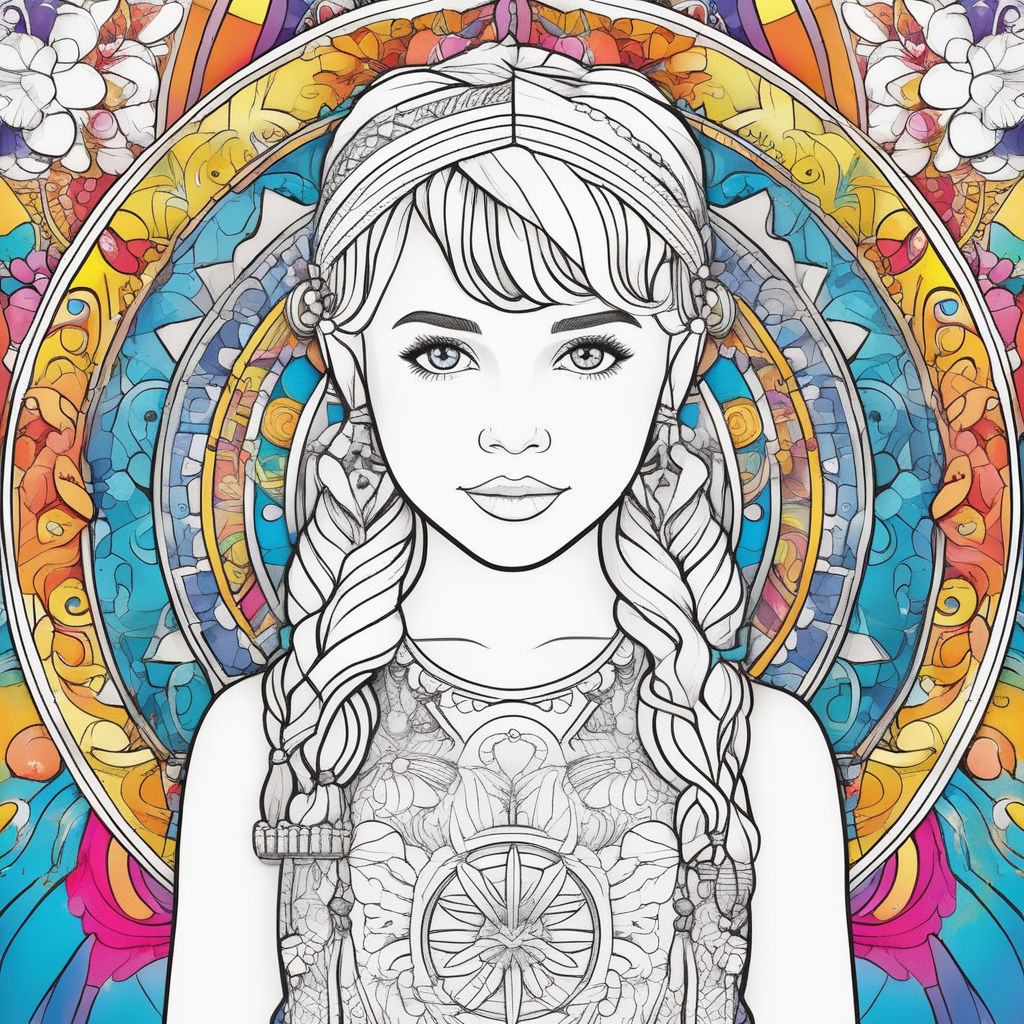 Beautiful Mandala - Mandala Coloring Book for Girls Ages 8-12: Art Activity Book for Creative Kids Featuring 50 Unique Girl and Fairy Drawings on Beautiful Mandala Background [Book]