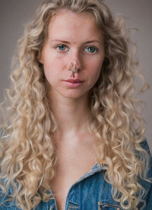 Woman Holding Tissue or Handkerchief and Wiping Blood Off Her Nose