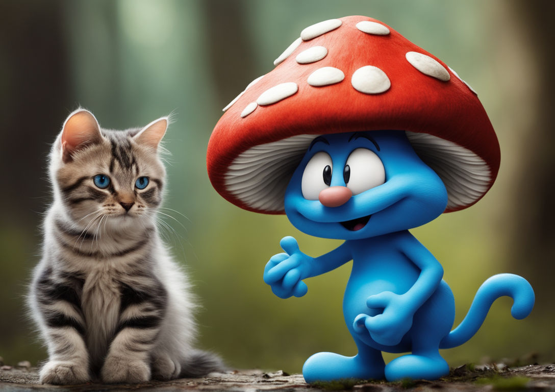 Smurf Cat Walking In Nature Sticker