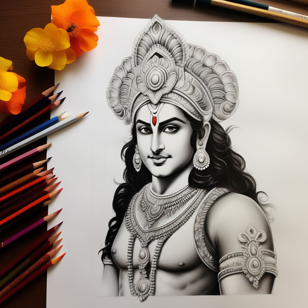 Shri Ram, Lord Rama Wall Art, Bhagwan Ram, Jai Shri Ram, Line Art, San –  KRITINOVA INDIA