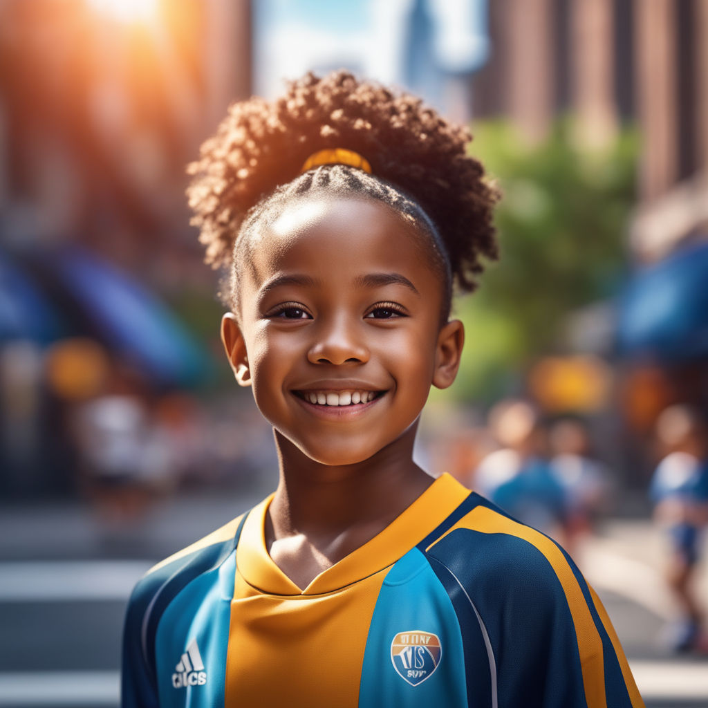 Portrait of a young African American woman in athletic attire